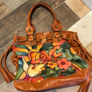 Isabella Fiore burnt orange love handbag